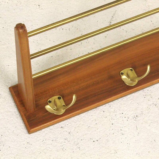 Vintage kapstok, hout - messing