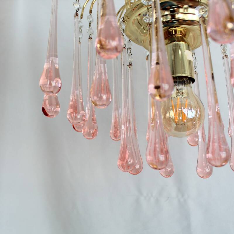 Vintage Tropfenlampe - rosa