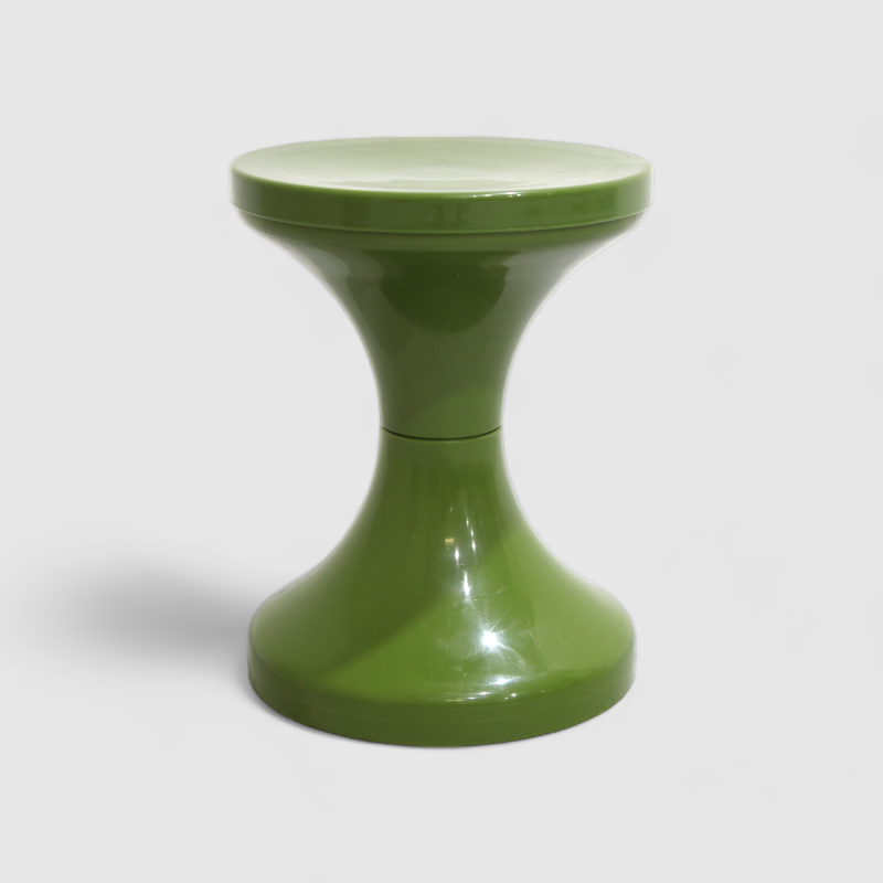 Vintage groene kruk, plantentafel - jaren '70 | 01095