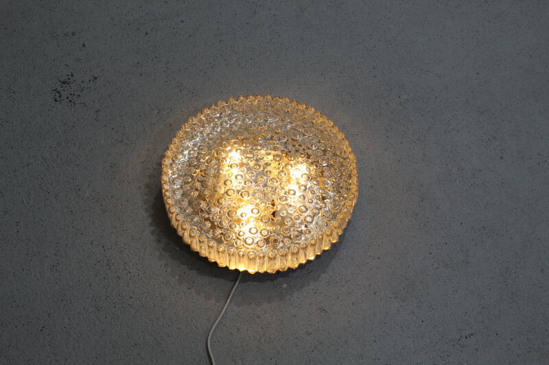 Vintage Deckenlampe, Wandlampe - Blasen, Pressglas 70er | 01097