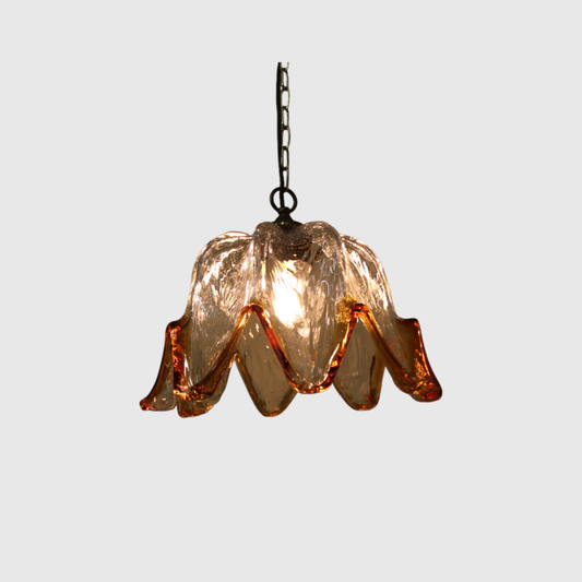 Vintage Murano pendant lamp - flower shape 70s | 00739