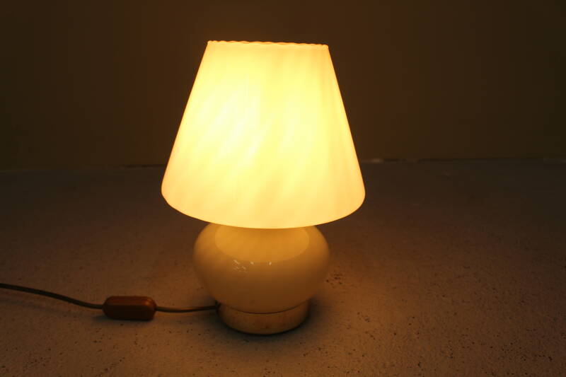 Vintage Murano Swirl Mushroom lamp - green glass 70s | 00764