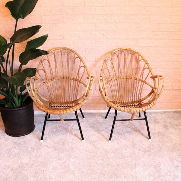 Vintage Rattanstuhl Rohé Noordwolde