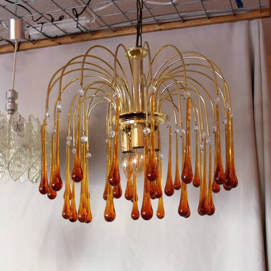 Vintage teardrop lamp - amber