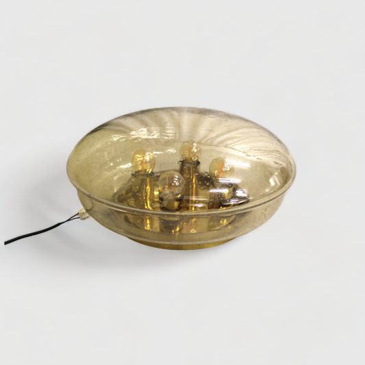 Vintage ceiling light, wall lamp, table lamp - gold, hand-blown, 70s | 00798