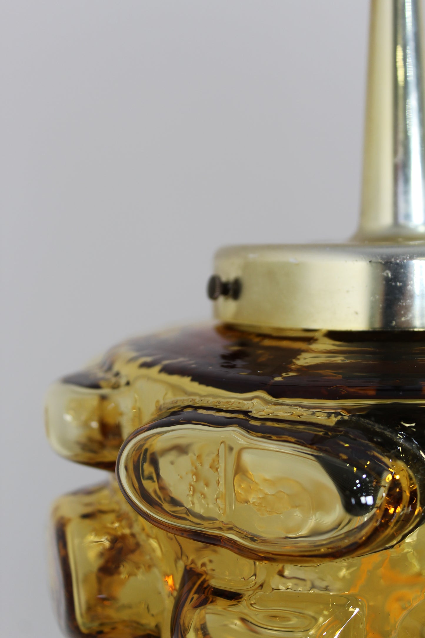 Vintage hanglamp bubbellamp - amberkleurig, jaren '70