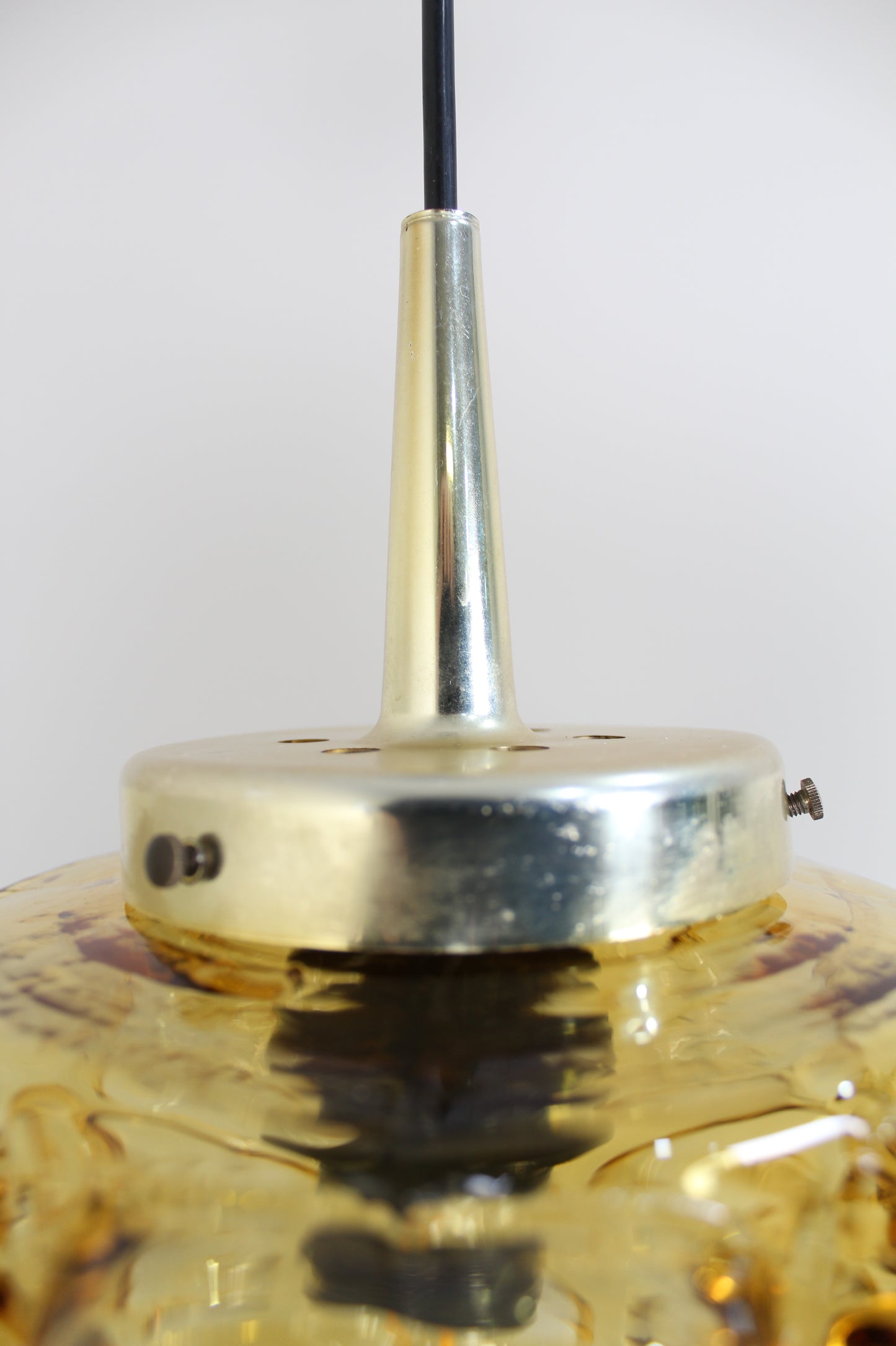 Vintage hanglamp bubbellamp - amberkleurig, jaren '70