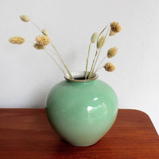 Vintage porseleinen vaas M - groen
