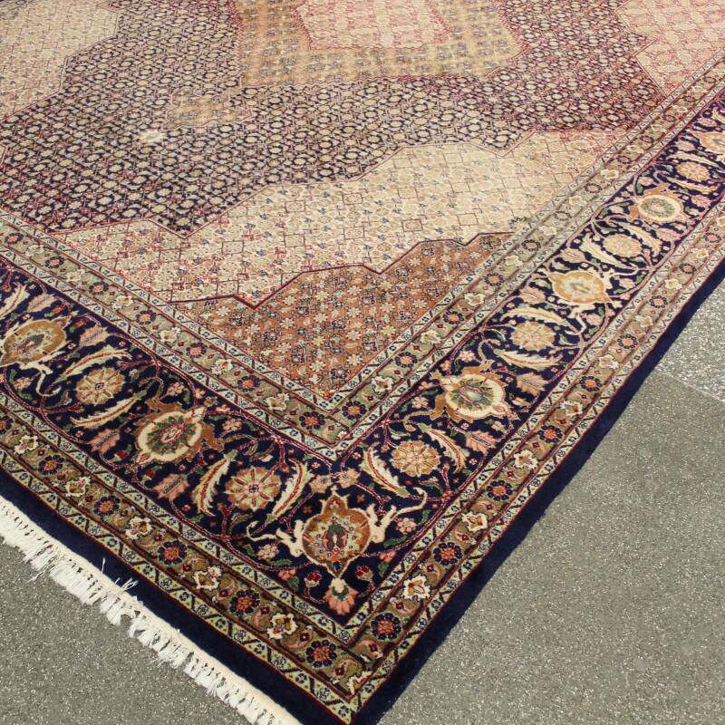 Vintage Perzisch tapijt donkerblauw - (411 x 300 cm)
