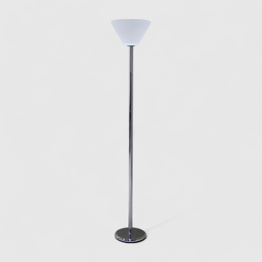 Vintage vloerlamp - wit, zilver, chroom