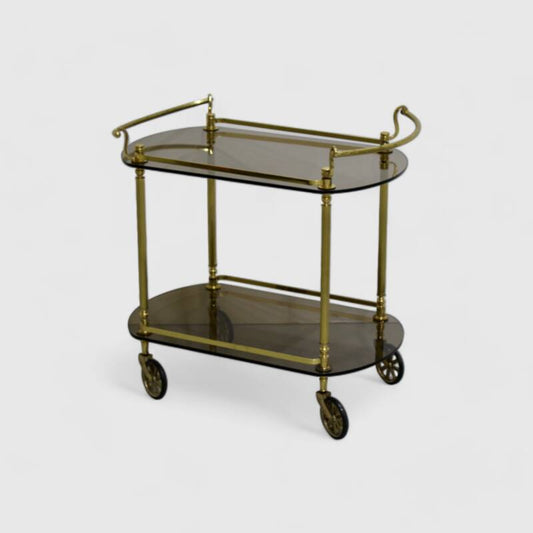 Vintage bar cart, serving trolley - brass | 01154