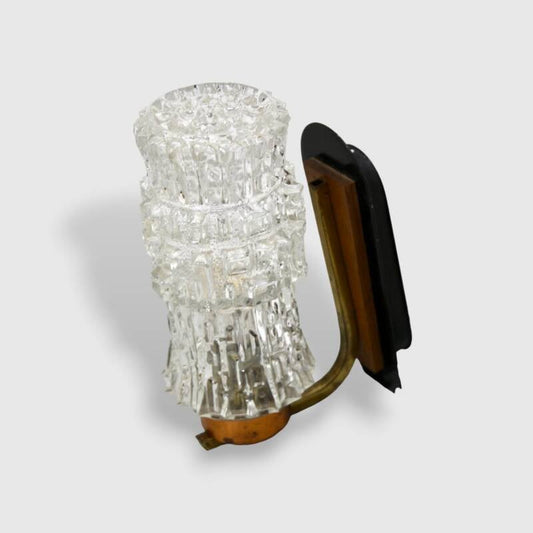 Vintage wall lamp - wood, glass 50s/60s | 01266