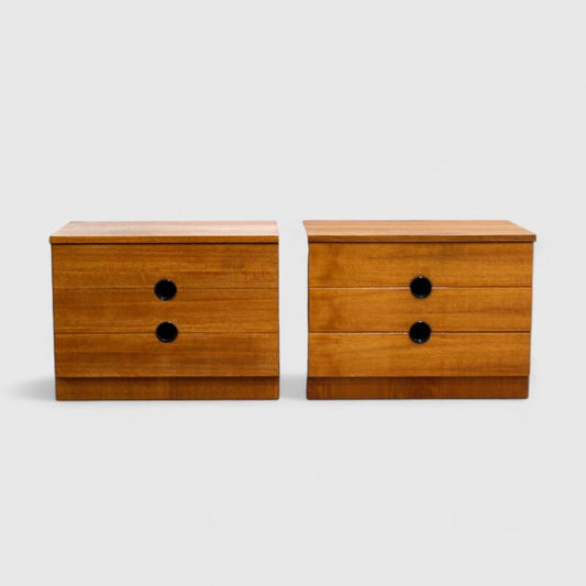 Vintage set krukjes, nachtkastjes - teak, jaren '60 | 01212