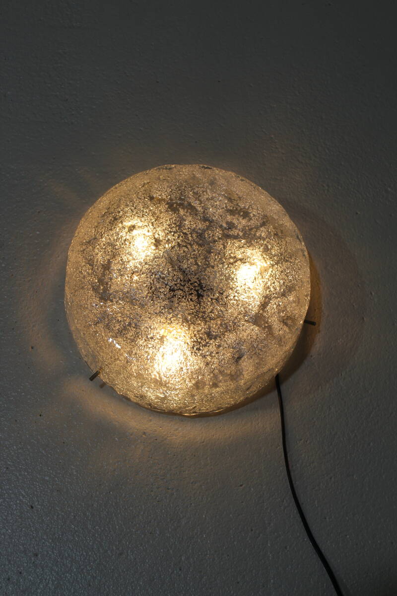 Vintage plafondlamp, wandlamp Hillebrand - ice glass | 01390 — Zonder stekker