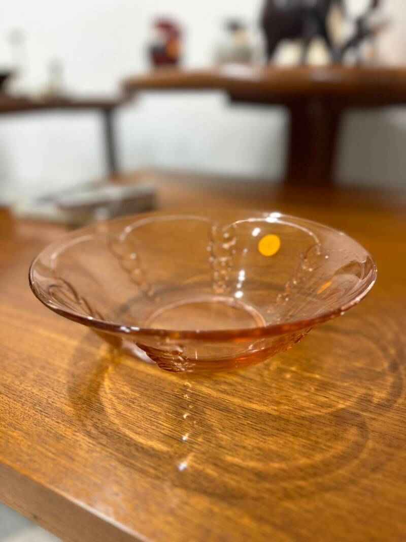 Vintage roze glazen schaal | SSS1