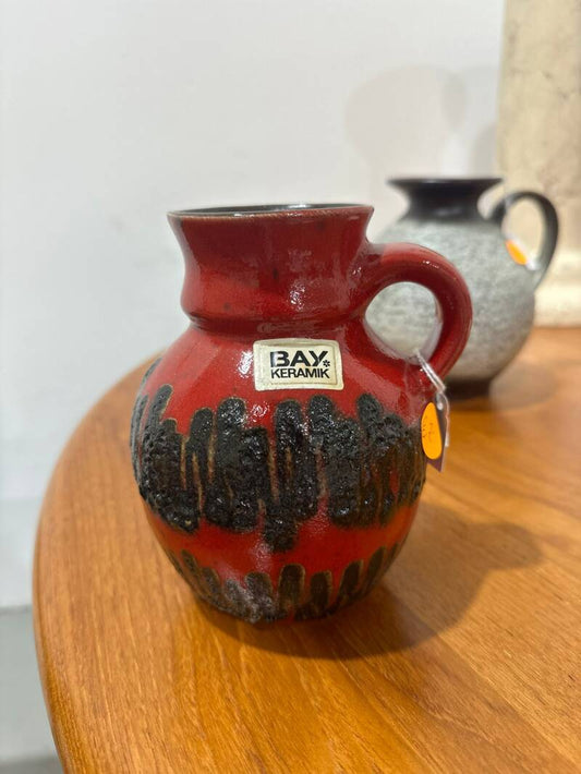 Vintage West Germany vaas Bay Keramiek Rood/zwart | SSS10
