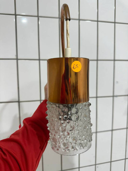 Vintage wall lamp - copper and glass | SSS29