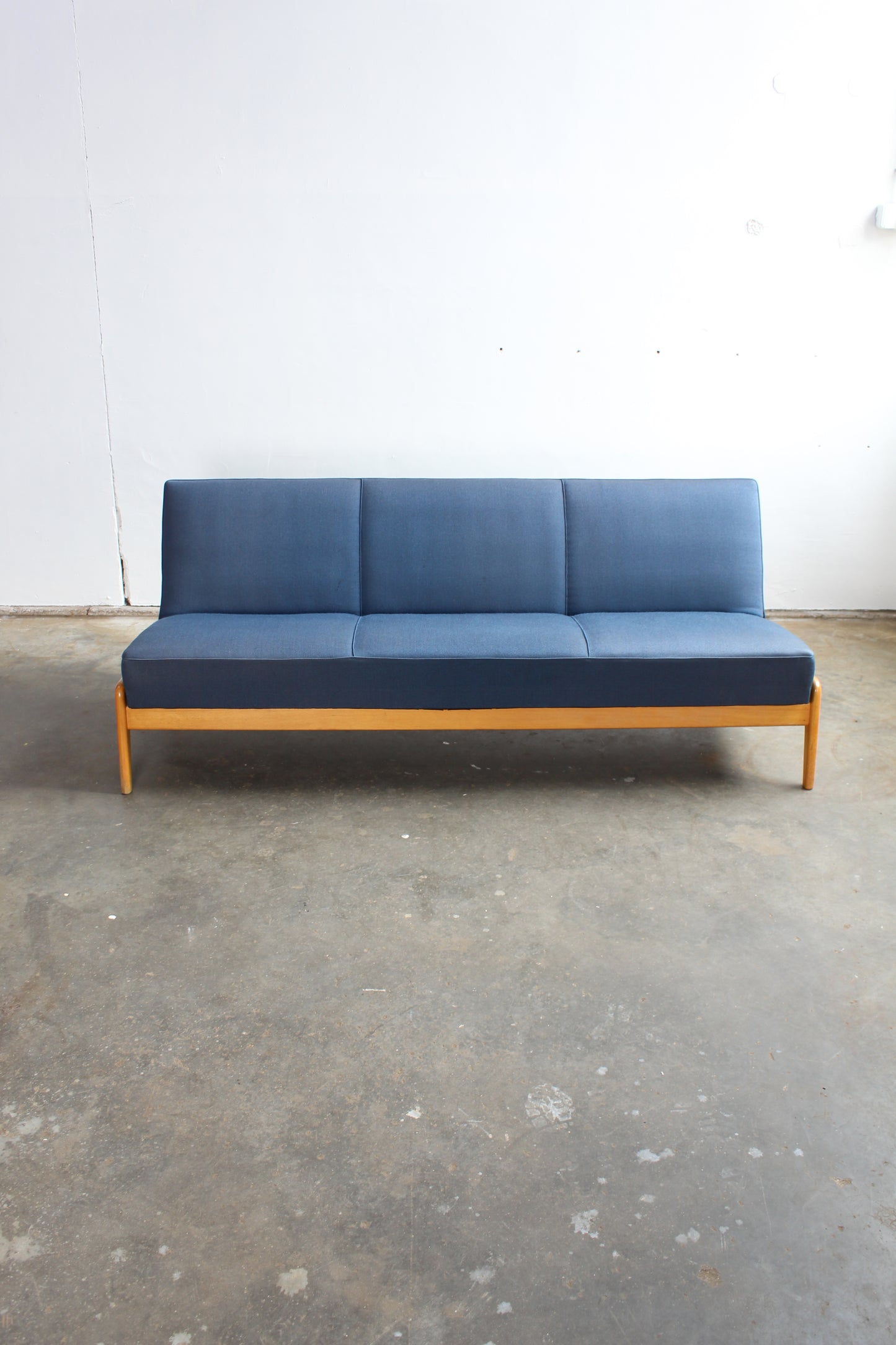 Vintage 3-zits-bank slaapbank jaren '60 blauw