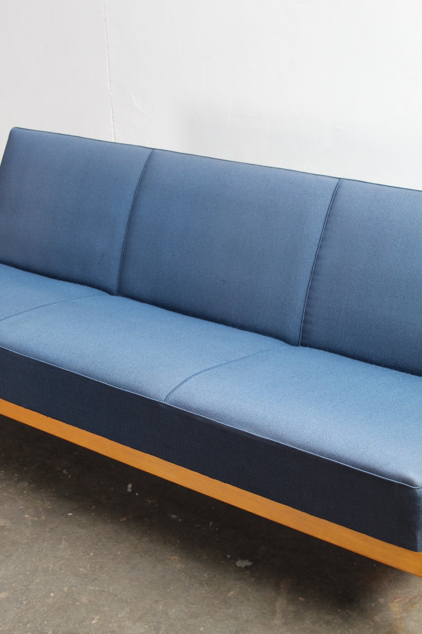 Vintage 3-zits-bank slaapbank jaren '60 blauw